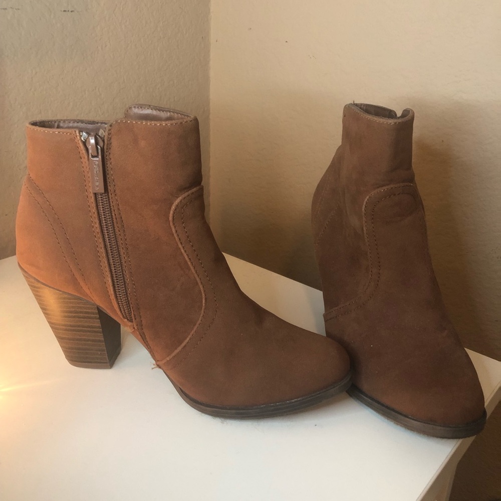 High heeled ankle booties